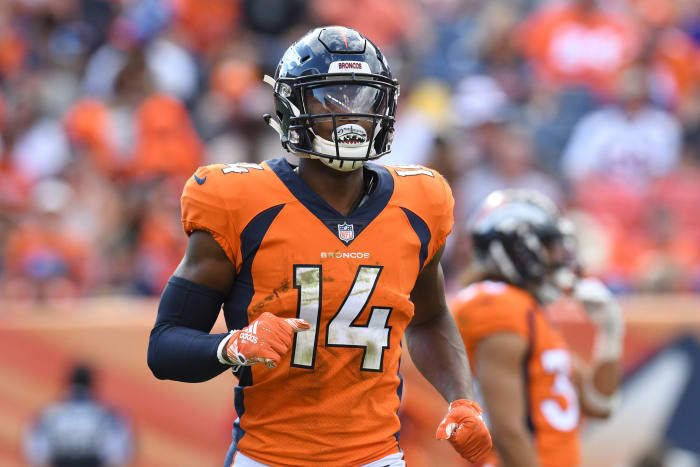 Denver Broncos wide receiver Courtland Sutton (14) during the third quarter at Broncos Stadium at Mile High.